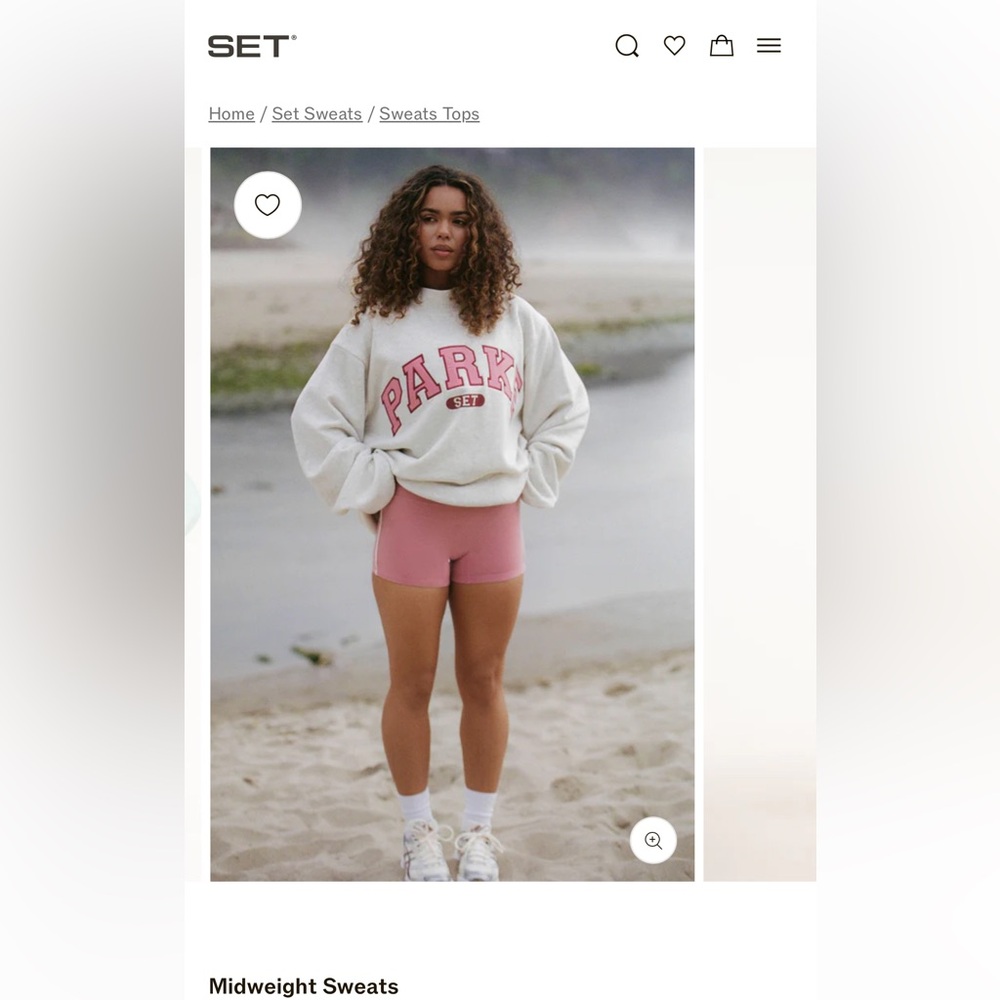 SET Active Cream and Pink Sweater